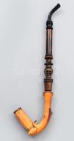 Faragott régi tajtékpipa, ragasztott, h: 26 cm