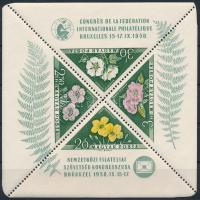 1958 FIP (I.) - Virág (I.) blokk (jobb felső sarok pici nyomdai bevágás) (10.000)