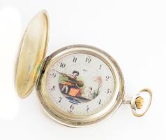 Seeland ezüst (Ag) tokos zsebóra, működik, jelzett, d: 5 cm, bruttó 81g