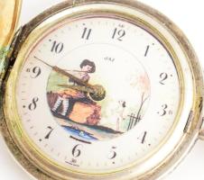 Seeland ezüst (Ag) tokos zsebóra, működik, jelzett, d: 5 cm, bruttó 81g