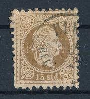 Magyar posta Romániában 1867 15 sld "BUK(AREST) REC(OMMANDIRT)" (44.000) (rövid fogak / short perfs,)