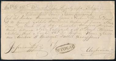 1843 Ex offo "v.TOKAY" - Unghvár, 1843 Ex offo "v.TOKAY" - Unghvár