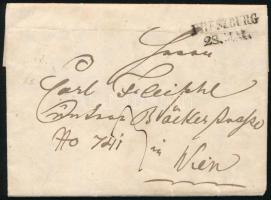 1849 Portós levél "PRESZBURG" - "WIEN", 1849 Unpaid cover "PRESZBURG" - "WIEN"