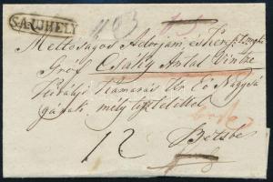 ~1855 Unpaid cover "S:A:UJHELY" - "WIEN", ~1855 Portós levél "S:A:UJHELY" - "WIEN"