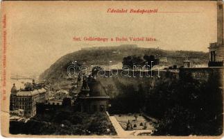 Budapest I. Szent Gellérthegy a budai Várból látva, Tabán. Rechnitzer Ottokar fénynyomdája (fa)