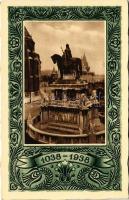 Budapest I. Szent István szobor. R.J.E. 1038/8. Szent István jubileumi emlékév 1038-1938
