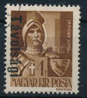 1946 Betűs Távolsági lev.-lap/4f elcsúszott felülnyomással