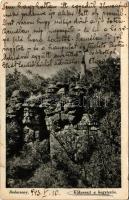 1943 Badacsony, kőkereszt a hegytetőn (EK)