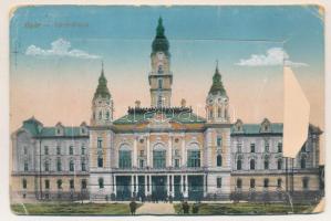 1917 Győr, Városháza, leporellolap 10 kis képpel (b)