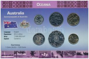Ausztrália 2006-2007. 5c - 2$ (6xklf) összeállítás karton díszlapon T:UNC-AU Australia 2006-2007. 5 Cents - 2 Dollars (6xdiff) coin set on cardboard display sheet C:UNC-AU
