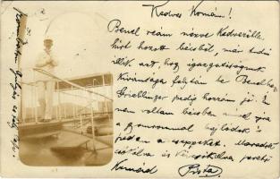 1901 Budapest, kikötő, gőzhajó. photo (EK)