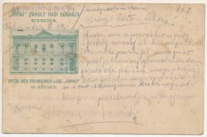1914 Szeged, Árpád szabadkőműves páholy hadikórháza; kiadja Várnay L. / Spital in der Freimaurer-Loge 'Árpád' / freemasonic lodge (EB)