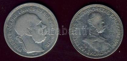 1893. 1K Ag + 1896. 1K Ag "Millenium" T:3