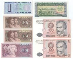 Vegyes 7db-os külföldi bankjegy tétel, közte Laosz DN(1979-1988) 100K T:UNC,AU Mixed 7pcs foreign banknotes lot, including Laos ND(1979-1988) 100 Kip C:UNC,AU