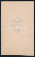 cca 1865 Előkelő úr portréja, vizitkártya Csollák Justin pesti műterméből, alja vágott, 10x6 cm (Rit...
