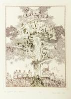 Zala Tibor (1920-2004): Az égig érő fa, 1981. Rézkarc, papír jelzett, művészpéldány E.A. jelzéssel. 38×29 cm