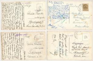 Zilah, Zalau - 4 db RÉGI város fotós képeslap: Fő tér, üzletek, automobil, autóbusz / 4 pre-1945 pho...