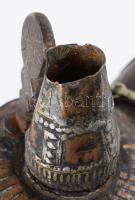 Antik lőportartó. Jemen, 20. sz. első harmada, klf fémek, kis sérüléssel, 20x16 cm