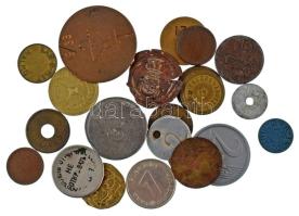 Vegyes, 22db-os külföldi zseton tétel T:vegyes Mixed 22pcs lot of foreign jetons / tokens C:mixed