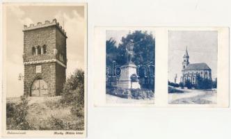 9 db RÉGI képeslap: 7 db katonai csataképes kártya + 2 db városkép (Balatonalmádi, Mór) / 9 pre-1945...