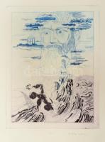 Zala Tibor (1920-2004): Odüsszeusz. Rézkarc, papír. Jelzett. Művészpéldány E.A. jelzéssel. 39,5x29,5 cm