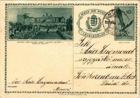 1937 Budapest XI. Szent Gellért fürdő. Magyar Kir. Posta díjjegyes levelezőlap, 10f Ga. (szakadás / tear)