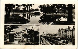 1949 Debrecen, Nagyerdei részlet, O.T.I. palota, Ferenc József út (gyűrődések / creases)
