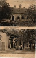 1910 Hertelendyfalva, Hertelenty, Vojlovica; M. kir. állami iskola, Brüll féle vegyeskereskedés üzlete. Theodor Rechnitzer kiadása (Pancsova) / school, shop of Brüll (r)