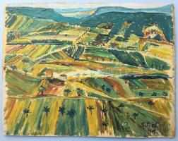 Nolipa István Pál (1907-1986), kétoldalas mű: Kilátás a Kálváriahegyről és utcarészlet alakkal, 1939...