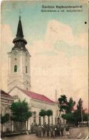 1914 Hajdúszoboszló, Református templom, Fogyasztási szövetkezet üzlete (fl)