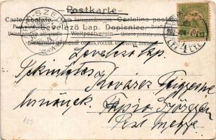 1902 Flowers forming a clover. litho (kopott sarkak / worn corners)