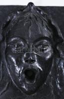 Horetzky (1969-): Medúza fej vízköpő. Patinázott bronz faliplakett, falikútnak is felszerelhető, cca...