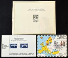 Europa CEPT feketenyomatok, emlékívek, emléklapok, alkalmi kiadások, 70 db, dobozban