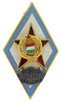 1960. "Rendőrtiszti Akadémia" zománcozott fém sapkajelvény (45x31mm) T:XF