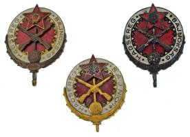 1960. "Hadsereg Bajnokság" (3xklf) zománcozott jelvények, arany, ezüst és bronz fokozat (46x37mm) T:XF,VF kopott ezüstözés