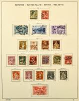 Svájc tartalmas gyűjtemény 1854-1981 Schaubek előnyomott albumban, csavaros borítóval. Magas katalóg...