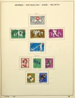 Svájc tartalmas gyűjtemény 1854-1981 Schaubek előnyomott albumban, csavaros borítóval. Magas katalóg...