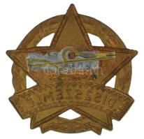 1955. "Díszszemle 1945-1955 április 4." zománcozott bronz jelvény (~41mm) T:AU