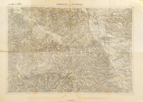 cca 1900-1910 Karánsebes és Resicabánya környéke (Erdély), katonai térkép, 1 : 75.000, K. k. militär-geographisches Institut, sérülésekkel, foltokkal, ragasztott, 46x62 cm