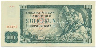 Csehszlovákia 1961. 100K "R" T:F szép papír Czechoslovakia 1961. 100 Korun "R" C:F fine paper Krause P#91.b