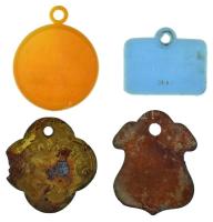 Vegyes, 4xklf ebadójegy / kutyabárca tétel, közte 1941. "Zemplén vármegye" Cu ebadójegy / kutyabárca "7759?" sorszámmal (32x33mm) T:VF,F, egyiken kis kitörés