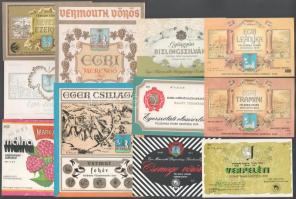 11 db vegyes italcímke, borcímke