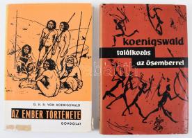 2 db könyv - Koenigswald, G. H. R. von: Találkozás az ősemberrel. Bp., 1961, Gondolat. + Koenigswald, G. H. R. von: Az ember története. Bp., 1968, Gondolat. Kiadói kartonált és félvászon kötés, sérült papír védőborítóval, kissé kopottas állapotban.