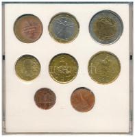 Olaszország 2002. 1c-2E (8xklf) forgalmi összeállítás CD-tokban T:AU,XF patina
Italy 2002. 1 Cent -...
