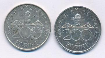 1992. 200Ft Ag "MNB" + 1994. 200Ft Ag "Deák" T:AU patina Adamo F13, F13.1