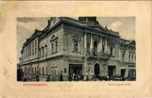 1911 Kézdivásárhely, Targu Secuiesc; Városi vigadó szálloda, Kovács János műmalmának lisztraktára, Kupán József üzlete, piac. W.L. Bp. 6880. / hotel, flour warehouse, shops, market (r)