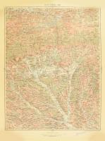 cca 1920 Zsilvásárhely (Târgu Jiu) és Ungvár környékének térképe, 1 : 200.000, kisebb lapszéli sérülésekkel, feltekerve, 64x46 cm körül