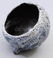 Iparművész szárazvirág váza, sérüléssel, m: 12,5 cm