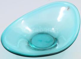 Flygsfors skandináv türkizzöld kínáló. cca 1960/70, jelzés nélkül, kis kopással, 26x20 cm