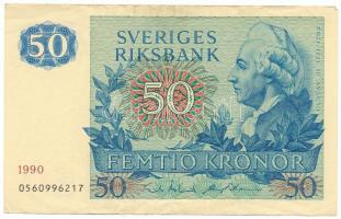 Svédország 1990. 50Kr "0560996217" T:F hajtás mentén szakadás Sweden 1990. 50 Kronor "0560996217" C:F tear along the middle fold line  Krause 53d.5